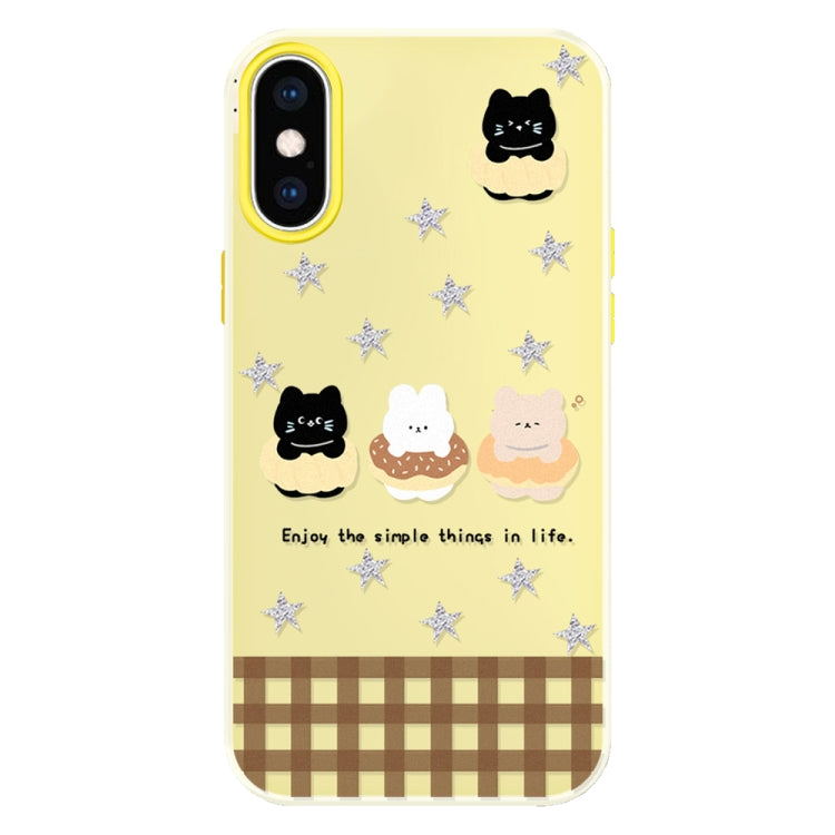 Funda híbrida TPU Policarbonato iPhone X/Xs Animal Estrella (Amarillo)
