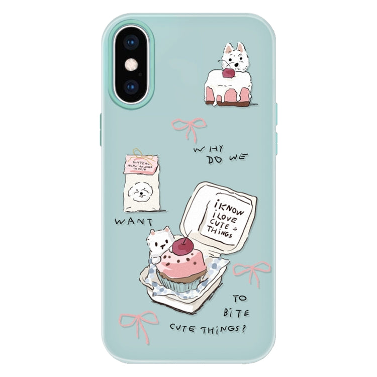 Funda híbrida TPU y policarbonato iPhone X/Xs protección táctil (Verde Pastel)