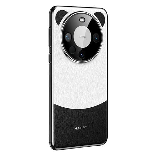 Funda de Cuero Huawei Mate 60 Pro Panda 2 para Teléfono (Negro y Blanco)
