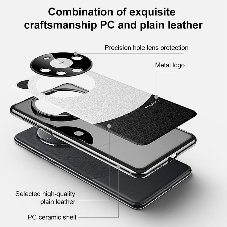 Funda de Cuero Huawei Mate 40 Panda 2 para Teléfono, Sencilla, para PC (Negra y Roja)