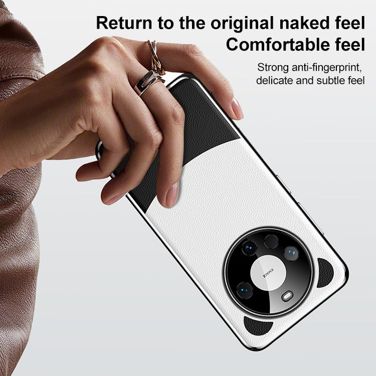 Funda de Cuero Huawei Mate 40 Panda 2 para Teléfono, Sencilla, para PC (Negra y Roja)