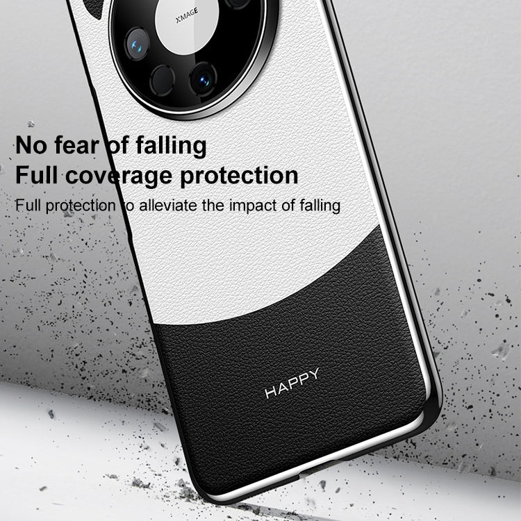 Funda de Cuero Huawei Mate 40 Panda 2 para Teléfono, Sencilla, para PC (Negra y Roja)