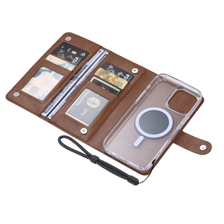 Funda de Cuero Vili Gvs-C Series para iPhone 16 Pro Max con Tapa Magnética Rfid Magsafe (Marrón)