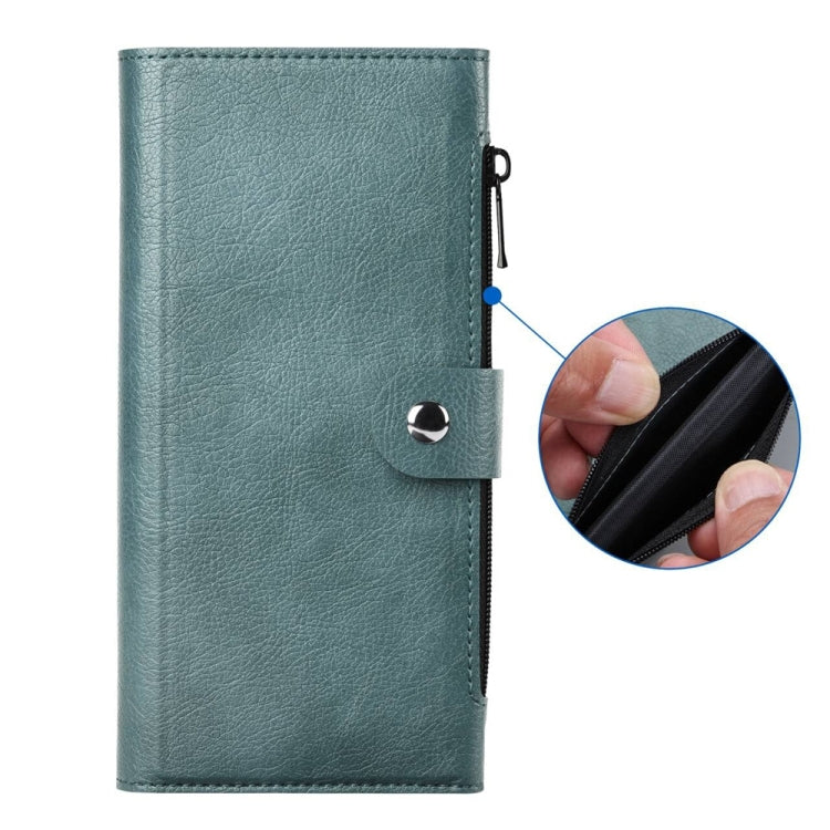 Funda de Cuero Vili Gvs-C Series para iPhone 15 Plus con Tapa Magnética Rfid Magsafe (Verde)
