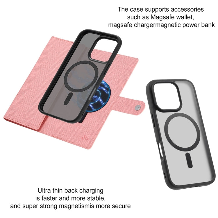 Funda de Cuero con Tapa Magnética Rfid Magsafe para iPhone 15 Plus Vili Gbs Series (Rosa)