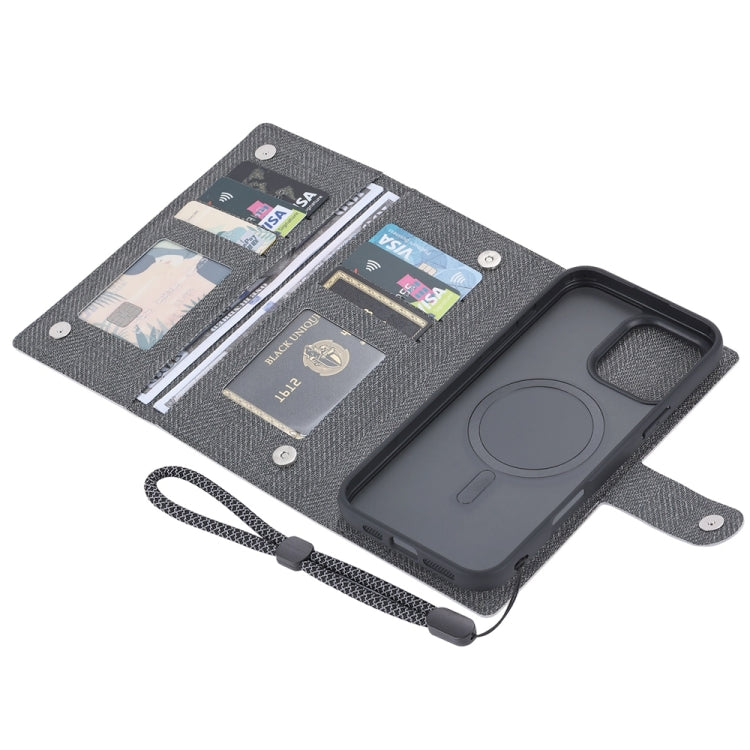 Funda de Cuero con Tapa Magnética Rfid Magsafe para iPhone 13 Pro Vili Gbs Series (Negra)