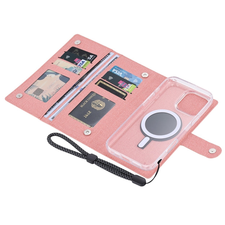 Funda de Cuero Vili Gbs-C Series para iPhone 15 Pro Max con Tapa Magnética Rfid Magsafe (Rosa)