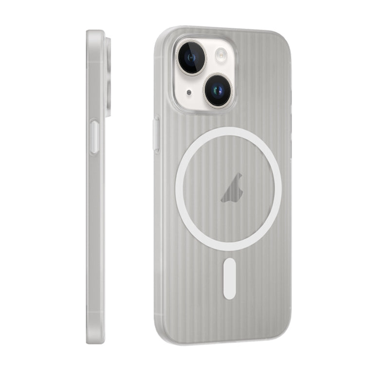 Funda de Teléfono Corrugada Magsafe para iPhone 14 (Blanca)