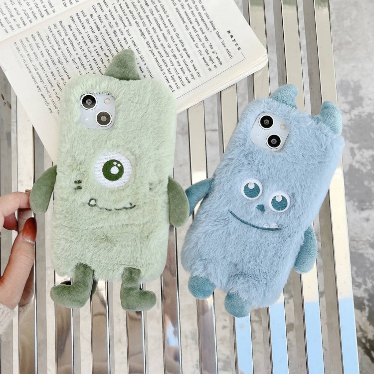 Funda de Teléfono TPU iPhone 13 Pro Diseño Monstruo de Peluche (Azul)