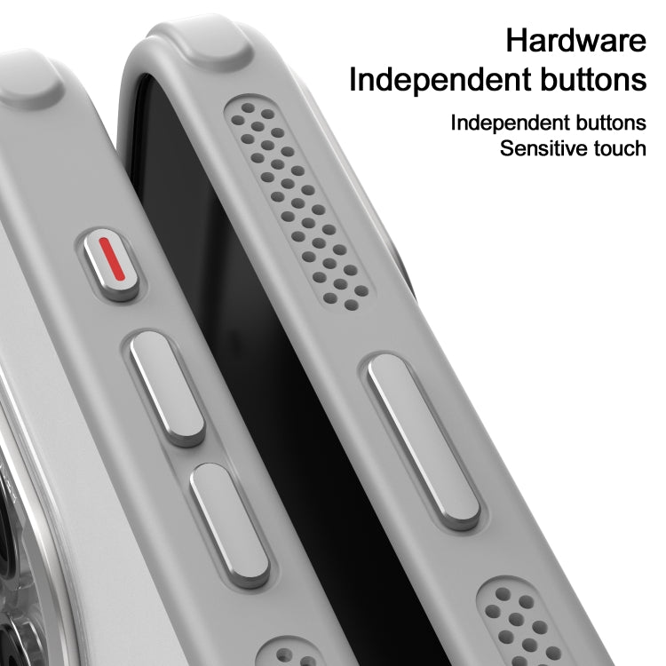 Estuche para Teléfono iPhone 14 Pro Max Marco de Lente Metal Esmerilado Sensación Piel Enfriamiento Lateral (Gris)