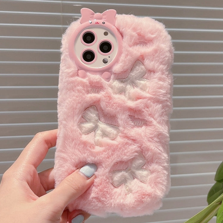 Funda TPU con Bordado de Felpa para iPhone 15 Pro (Lazo de Base)