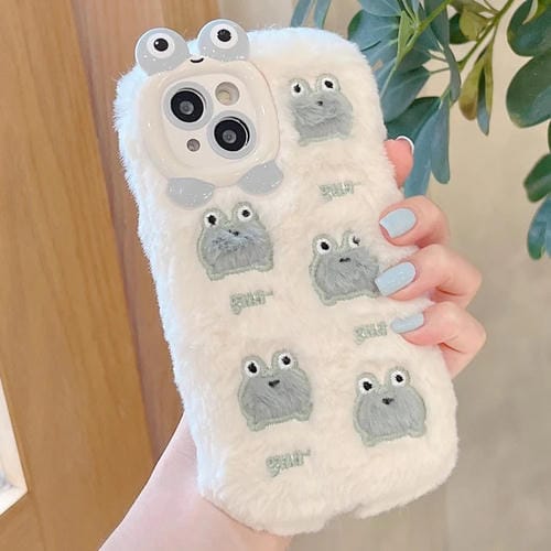 Funda TPU para iPhone 15 con Peluche Bordado Cinco Ranitas
