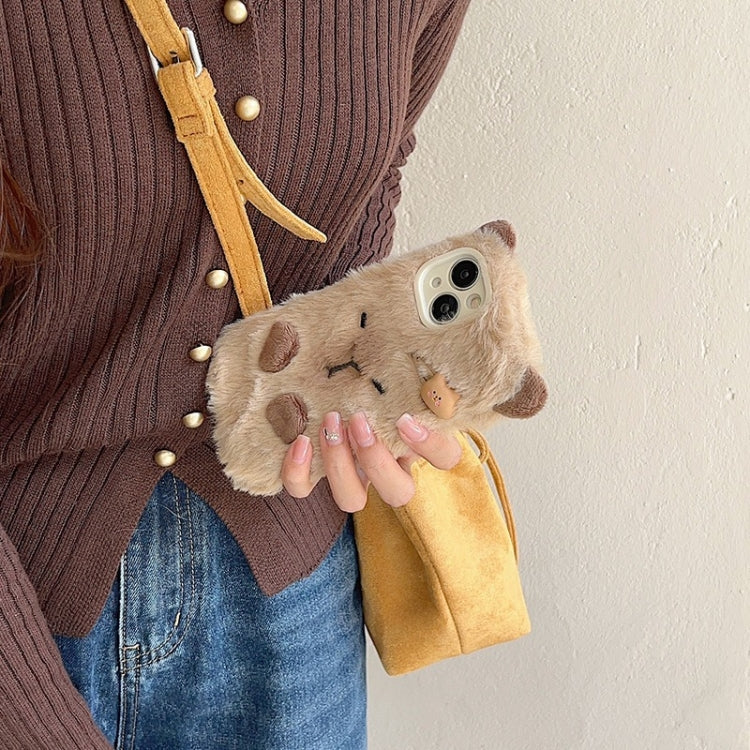 Funda para Teléfono Capibara 3D Peluche Cobertura Total iPhone 12 (Marrón)