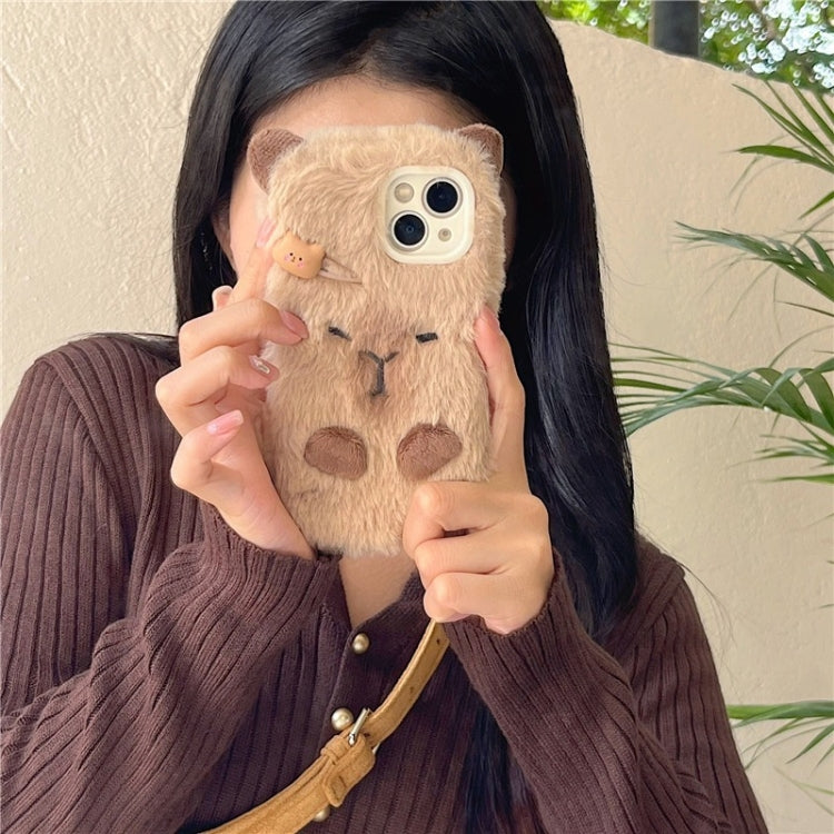 Funda para Teléfono Apple iPhone 16 Plus Cobertura Total Capibara 3D (Marrón)