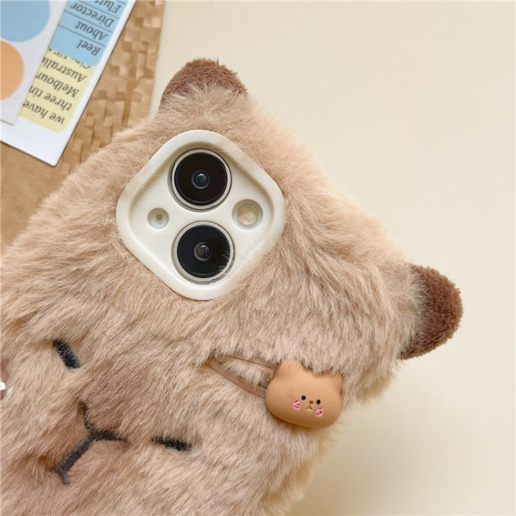 Funda para Teléfono Capibara 3D Peluche Cobertura Total iPhone 12 (Marrón)