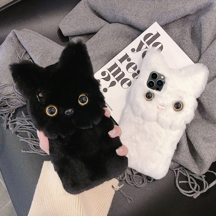 Funda para Teléfono iPhone 15 Pro Cobertura Total Gato Peluche 3D (Blanca)