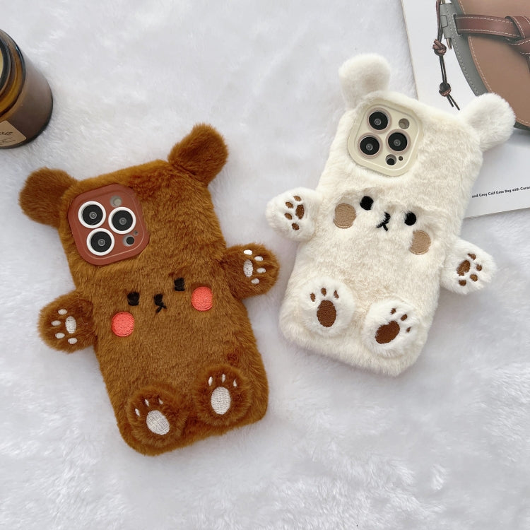 Funda para Teléfono iPhone 13 con Osito de Peluche Sonriente en 3D (Marrón)
