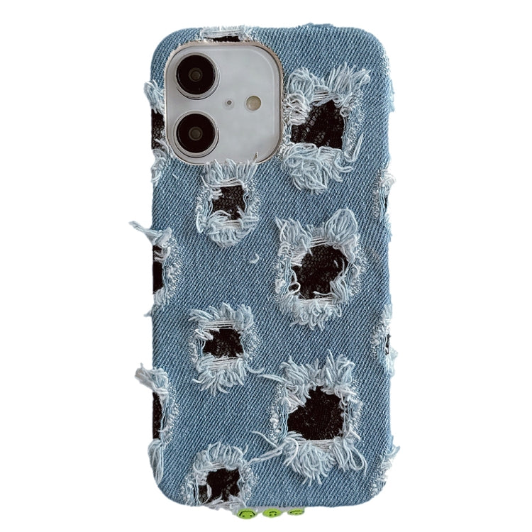 Funda de PU para iPhone 16 con Múltiples Agujeros y Encaje (Negro)