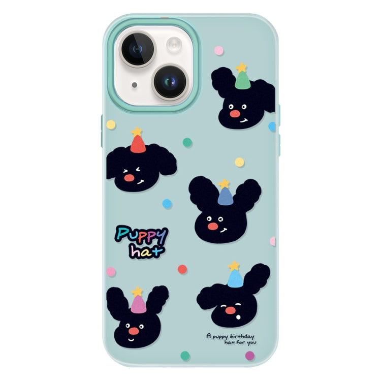 Funda híbrida TPU Policarbonato iPhone 14 Tacto piel (Verde claro)