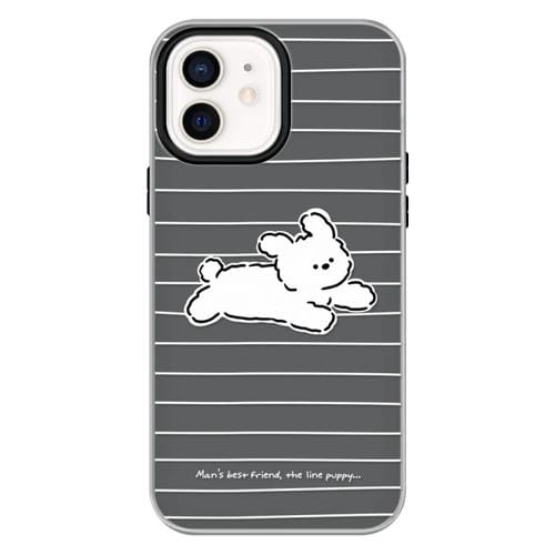 Funda híbrida TPU Policarbonato iPhone 11 Tacto sedoso (Running Puppy Black)