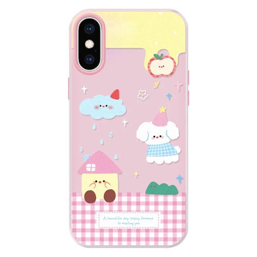 Funda Híbrida TPU Policarbonato para iPhone X/Xs con Tacto Sedoso (Rosa Clima)