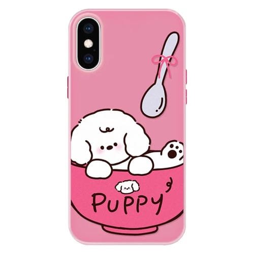 Funda híbrida TPU Policarbonato para iPhone X/Xs (Rosa Cachorro)