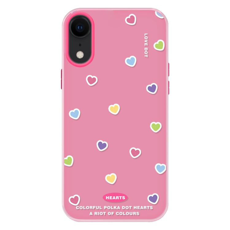 Funda híbrida TPU y PC iPhone Xr con Tacto Sedoso (Rojo, Rosa, Amor)