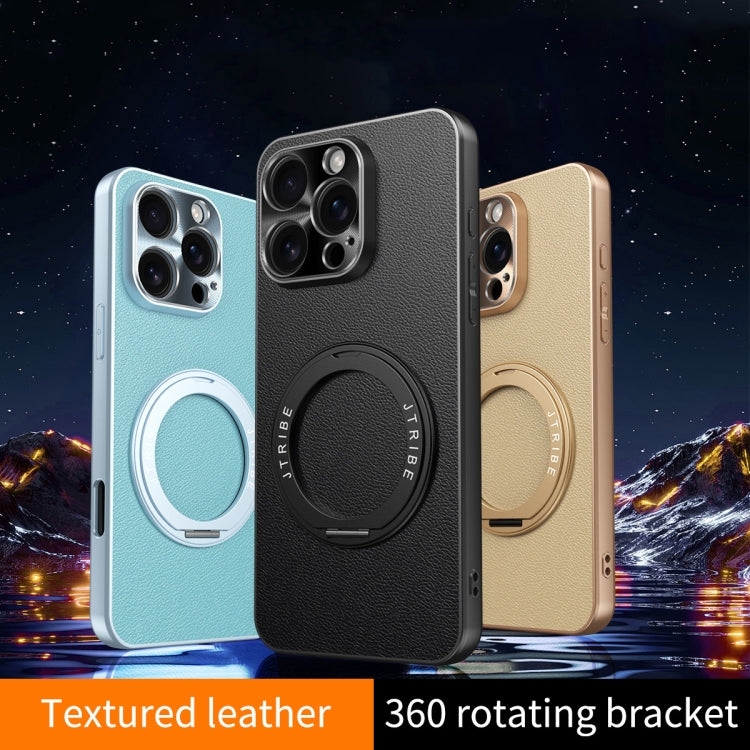 Funda de Cuero con Soporte Magsafe para iPhone 16 Pro (Negra)