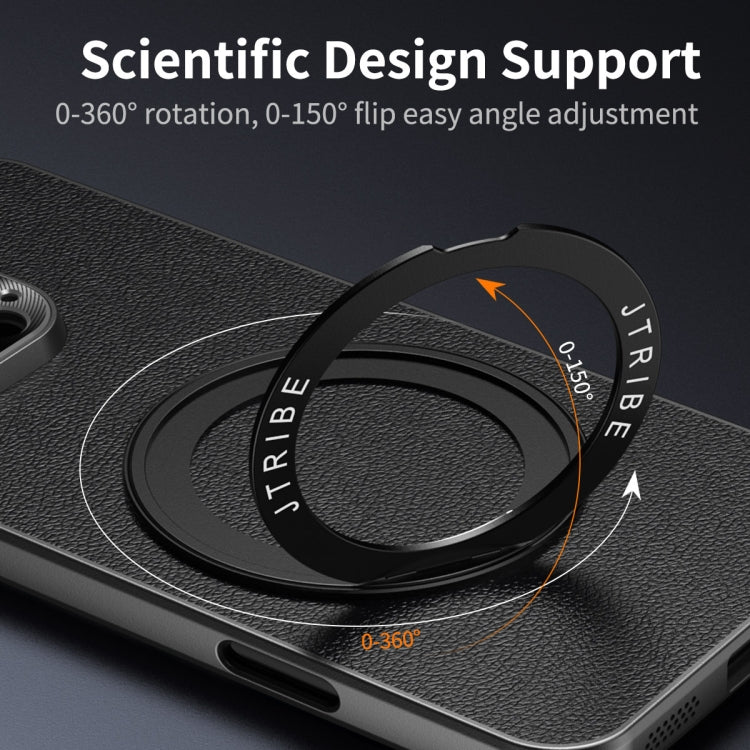 Funda de Cuero con Soporte Magsafe para iPhone 16 Pro (Negra)