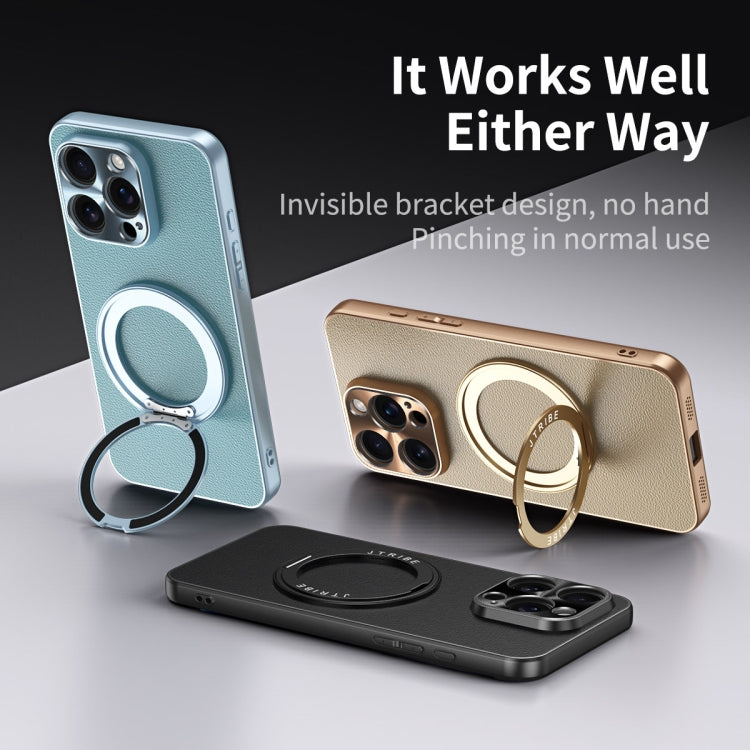 Funda de Cuero con Soporte Magsafe para iPhone 16 Pro (Negra)