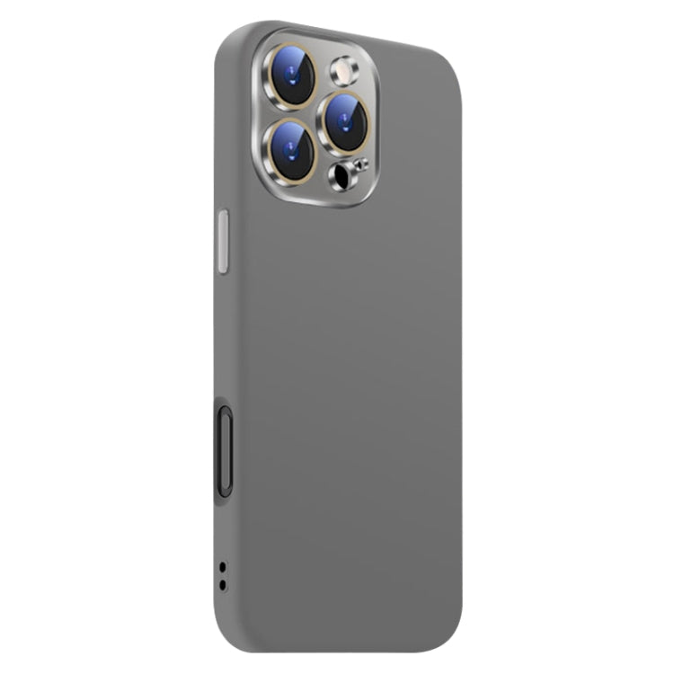 Funda de Silicona Líquida para iPhone 16 Pro Max con NanoLente (Gris Titanio)