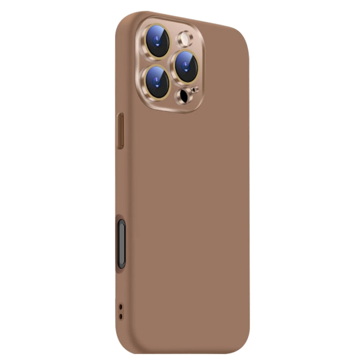 Funda de Silicona Líquida para iPhone 16 Pro Max con NanoLente (Dorado del Desierto)