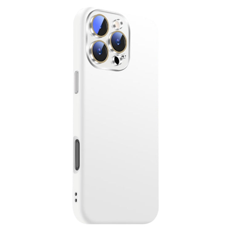 Funda de Silicona Líquida para iPhone 16 Pro con NanoLente (Blanca)