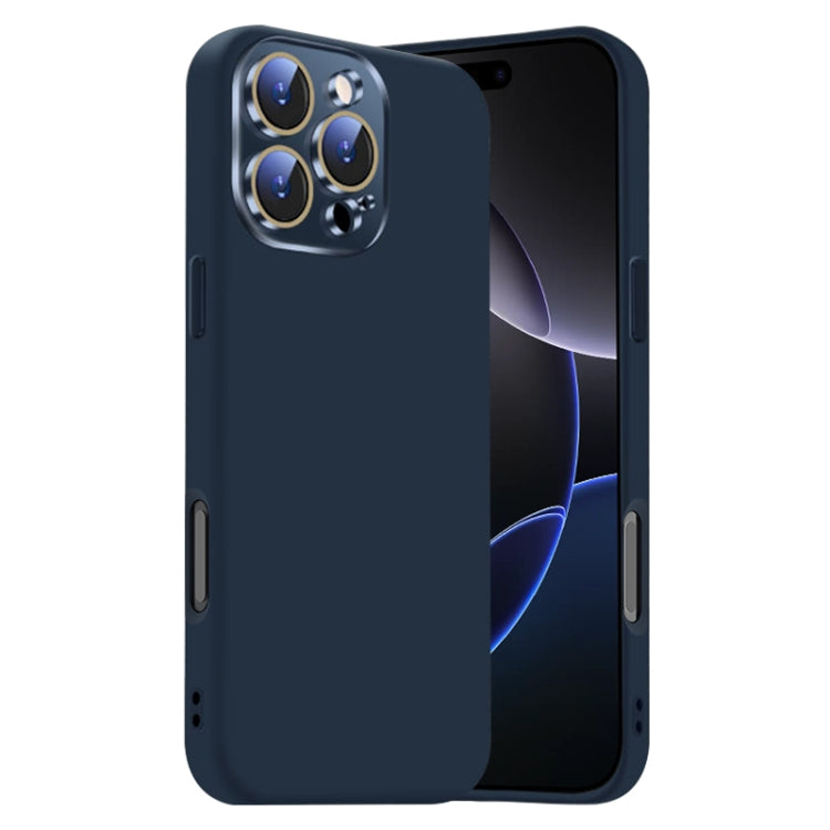 Funda de Silicona Líquida para iPhone 16 Pro con NanoLente (Azul Titanio)
