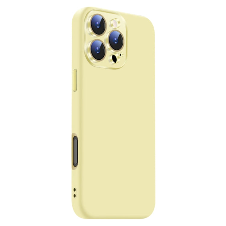Funda de Silicona Líquida para iPhone 16 Pro con NanoLente (Amarilla)