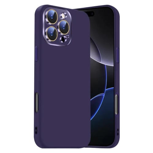 Funda de Silicona Líquida para iPhone 16 Pro con NanoLente (Morado Oscuro)