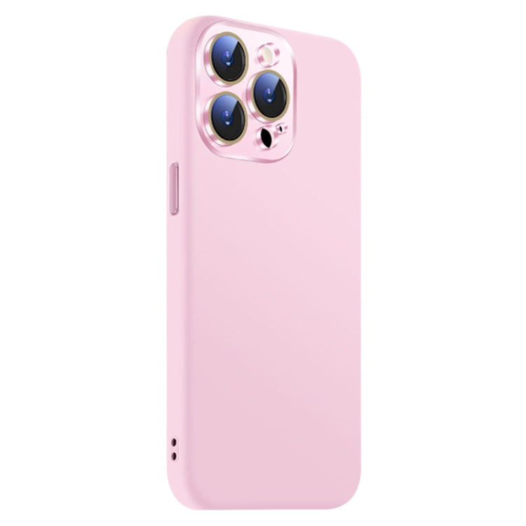Funda de Silicona Líquida para iPhone 15 Pro Max con NanoLente (Rosa)