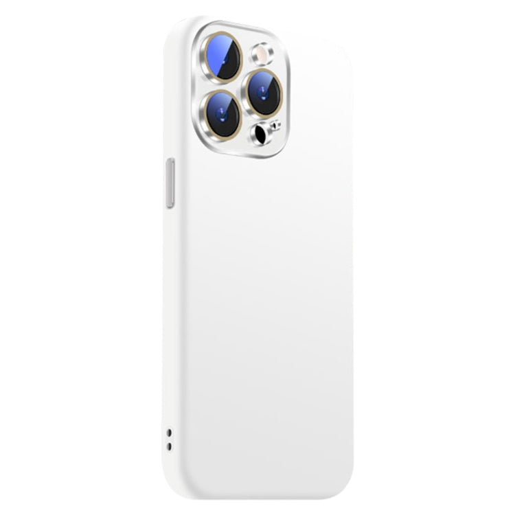 Funda de Silicona Líquida para iPhone 15 Pro con NanoLente (Blanca)
