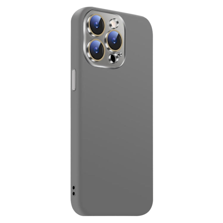 Funda de silicona líquida iPhone 15 Pro con nanoLente (Gris Titanio)