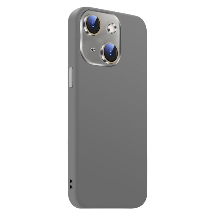 Funda de Silicona Líquida para iPhone 15 Plus con NanoLente (Gris Titanio)