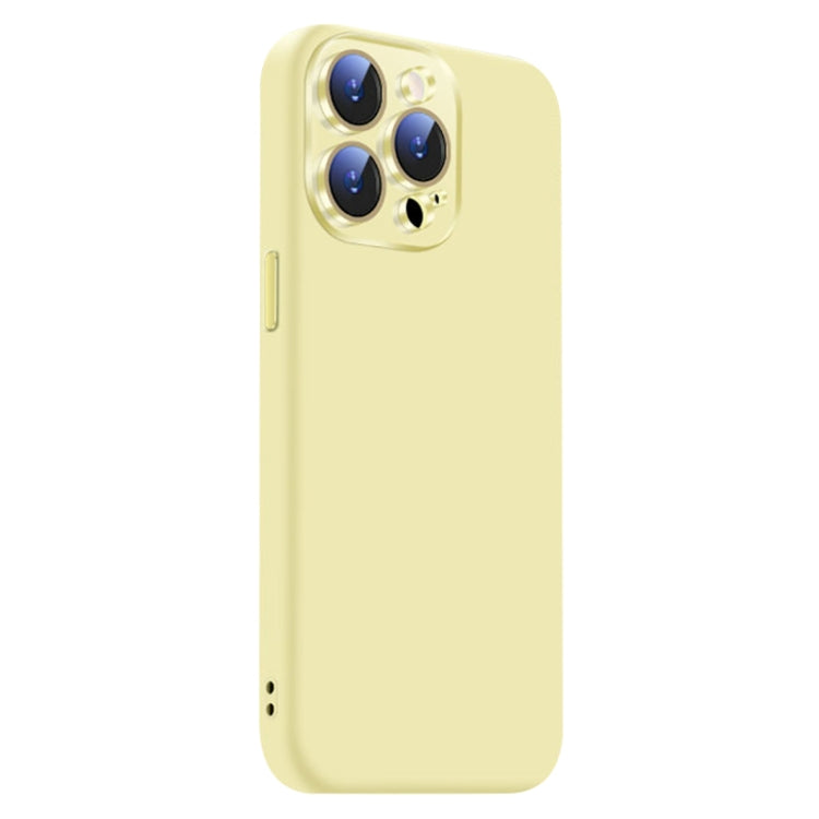 Funda de Silicona Líquida para iPhone 14 Pro con NanoLente (Amarilla)