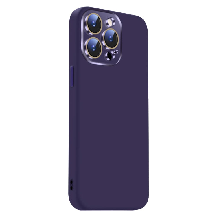 Funda de Silicona Líquida para iPhone 14 Pro con NanoLente (Morado Oscuro)