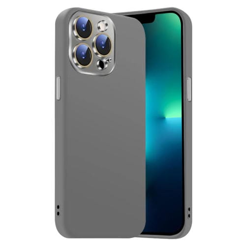 Funda de Silicona Líquida para iPhone 13 Pro Max con NanoLente (Gris Titanio)