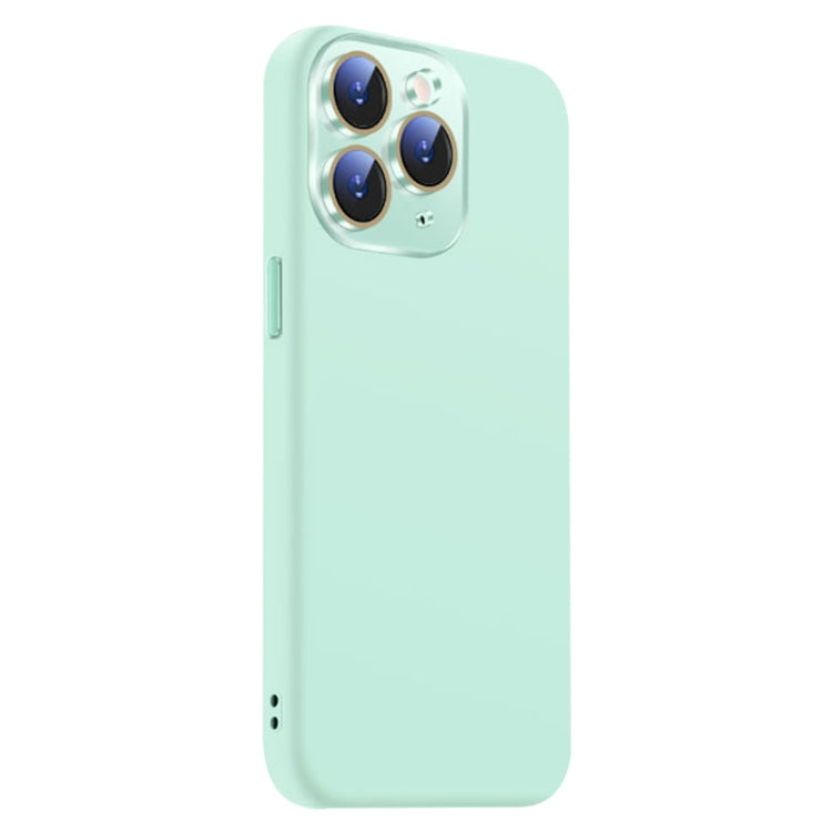 Funda de Silicona Líquida para iPhone 11 Pro con NanoLente (Cian Claro)
