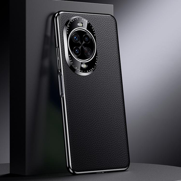 Funda de cuero genuino para Huawei Nova 14 (negro)