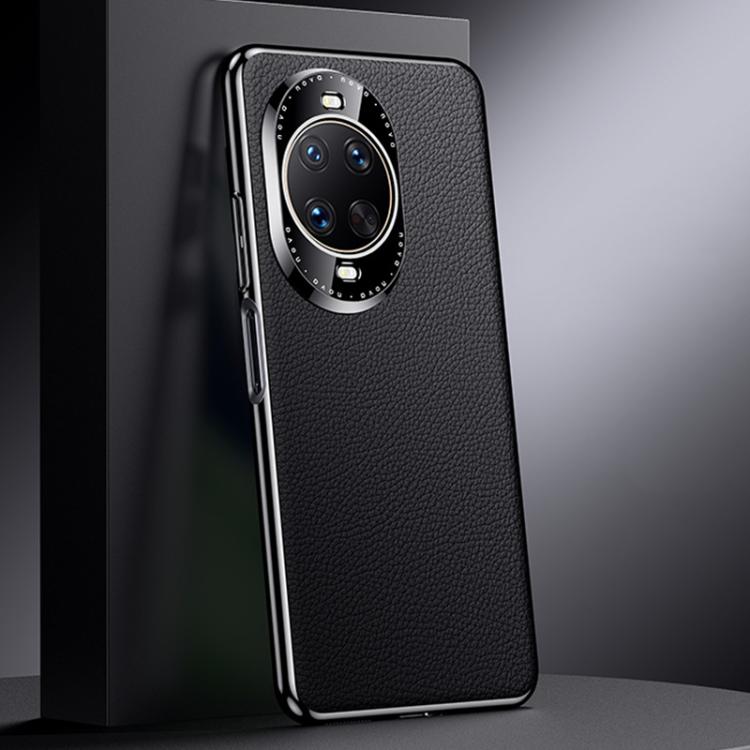 Funda de cuero genuino para Huawei Nova 14 Ultra (negro)