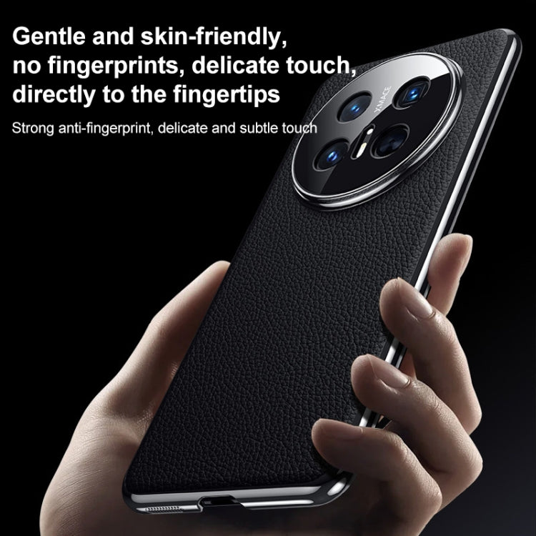 Funda de cuero genuino para Huawei Pura 80 Ultra 5G (blanca)