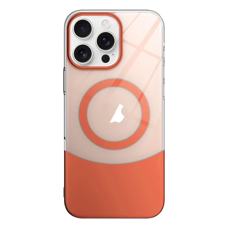 Funda para Teléfono PC Magsafe Transparente Delgado para iPhone 15 Pro Max (Naranja)