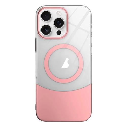 Funda para Teléfono PC Magsafe iPhone 15 Pro Contraste de Color Delgado (Rosa)