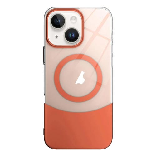 Funda para Teléfono PC Magsafe Contraste de Color Delgado para iPhone 14 (Naranja)
